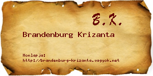 Brandenburg Krizanta névjegykártya